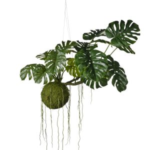 Monstera Hanging Ball 60 cm - Plante artificielle suspendue de qualité chez Feuillazur