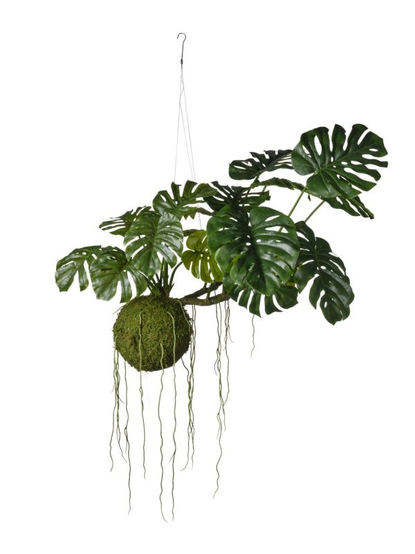 Monstera Hanging Ball 60 cm - Plante artificielle suspendue de qualité chez Feuillazur