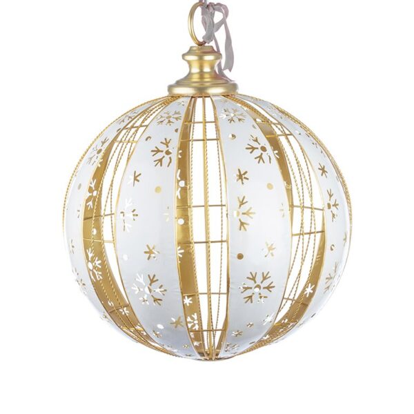 Sphère de noël blanche et or