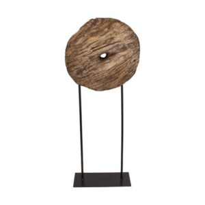 statue ronde en bois recyclé style vintage