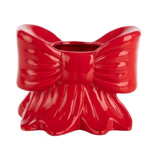 VASE NŒUD ROUGE EN CÉRAMIQUE