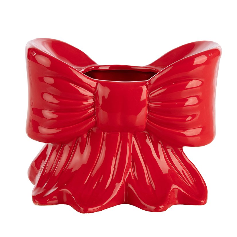 VASE NŒUD ROUGE EN CÉRAMIQUE