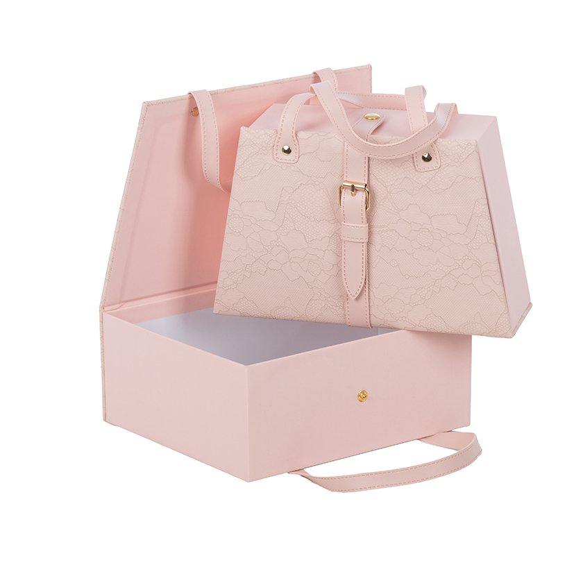 SAC S/2 DENTELLE ROSE