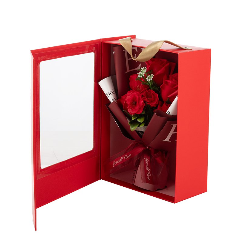 BOÎTE BOUQUET ROSES DE SAVON ROUGES