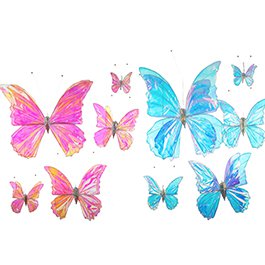 PAPILLONS S/5 2 MIX COL NYLON IRISÉ